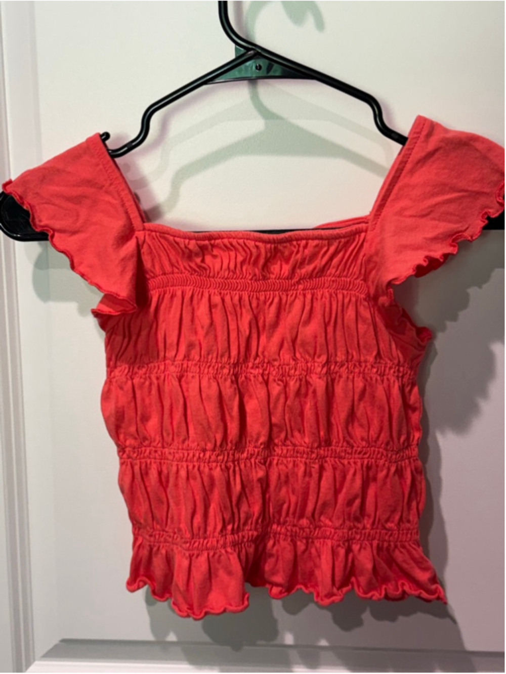 Girls GAP Kids Coral Smocked Crop Top M